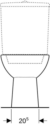 GEBERIT Renova Stand-WC für Aufsatz-Spülkasten, Tiefspüler, Abgang horizontal, weiß