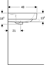 Geberit Renova Plan Aufsatzwaschtisch 60x48 cm ohne Hahnloch & Überlauf, weiß