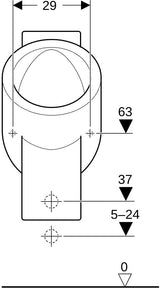 GEBERIT Centaurus Urinal wasserlos – spülrandlos, KeraTect, Abgang hinten/unten, weiß