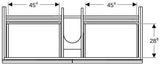 Geberit Acanto Waschtischunterschrank 119 cm, 2 Schubladen + 2 Innenschubladen, Weiß Hochglanz