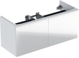 Geberit Acanto Waschtischunterschrank 119 cm, 2 Schubladen + 2 Innenschubladen, Weiß Hochglanz