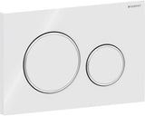 Geberit Sigma20 Betätigungsplatte, rund, 2-Mengen-Spülung, weiß glänzend / chrom glänzend