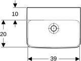 Geberit Renova Plan Handwaschbecken 45x34 cm weiß mit Hahnloch mittig und Überlauf