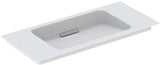 Geberit ONE Möbelwaschtisch 90x40 cm CleanDrain KeraTect mit chrom gebürsteter Blende