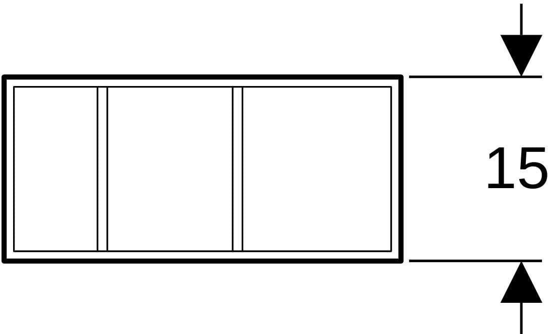 Geberit Xeno2 Schubladeneinsatz H-Teilung 37,3x9,8x20,8 cm sculturagrau