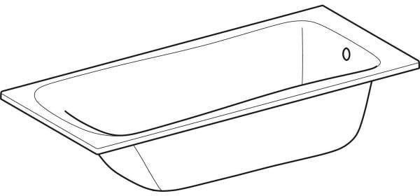 Geberit Renova Rechteckbadewanne 170x75 cm, weiß, Sanitäracryl, mit Überlaufloch