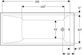 GEBERIT Renova Plan Rechteckbadewanne 170x75x42 cm weiß, Sanitäracryl, 1-Sitzer