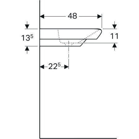Geberit Waschtisch MYDAY 650x480mm ohne Überlauf mit Hahnloch weiß KeraTect