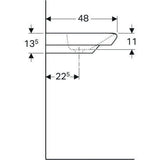 Geberit Waschtisch MYDAY 650x480mm ohne Überlauf mit Hahnloch weiß KeraTect