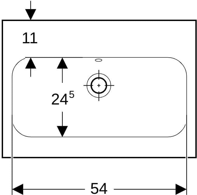 Geberit iCon Light Waschtisch 60x42 cm, verkürzte Ausladung, mit Hahnloch und Überlauf, weiß