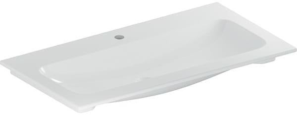 GEBERIT iCon Möbelwaschtisch 90x48 cm mit Hahnloch ohne Überlauf in Weiß