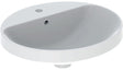 Geberit VariForm Einbauwaschtisch oval 50x45 cm mit Hahnlochbank und KeraTect Weiß