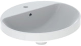 Geberit VariForm Einbauwaschtisch oval 50x45 cm mit Hahnlochbank und KeraTect Weiß