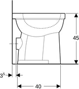 Geberit Renova Comfort Stand-WC Flachspüler erhöht barrierefrei Abgang horizontal weiß