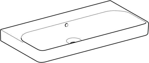 Geberit Smyle Waschtisch eckig 120x48cm ohne Hahnloch mit Überlauf weiß