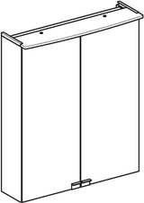 GEBERIT Option Basic Spiegelschrank mit LED-Beleuchtung, 2 Türen, 56 cm, weiß