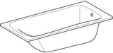 Geberit Renova Rechteckbadewanne 170x75 cm, weiß, Sanitäracryl, mit Überlaufloch