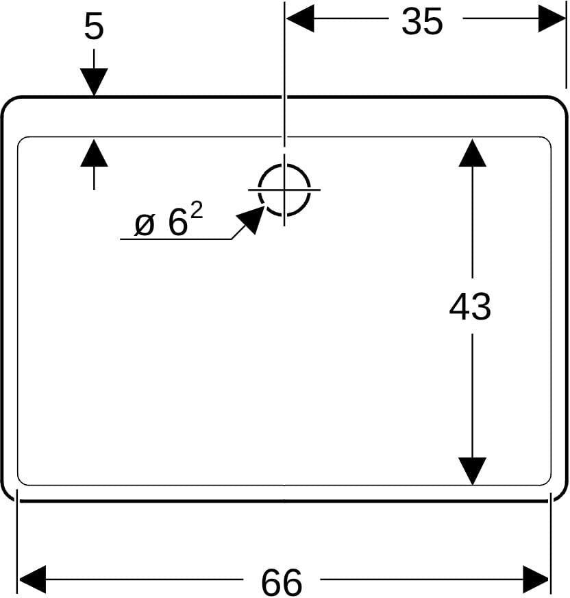 GEBERIT Publica Mehrzweckbecken 50x14x40 cm, weiß, ohne Überlauf