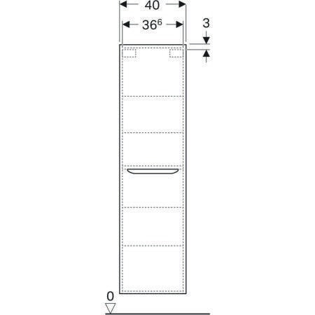Geberit Hochschrank MYDAY 400x1500x275 mm Lack taupe hochglanz mit Dämpfung