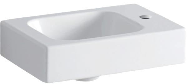 Geberit iCon Handwaschbecken 38x28 cm, Hahnloch rechts, ohne Überlauf, weiß