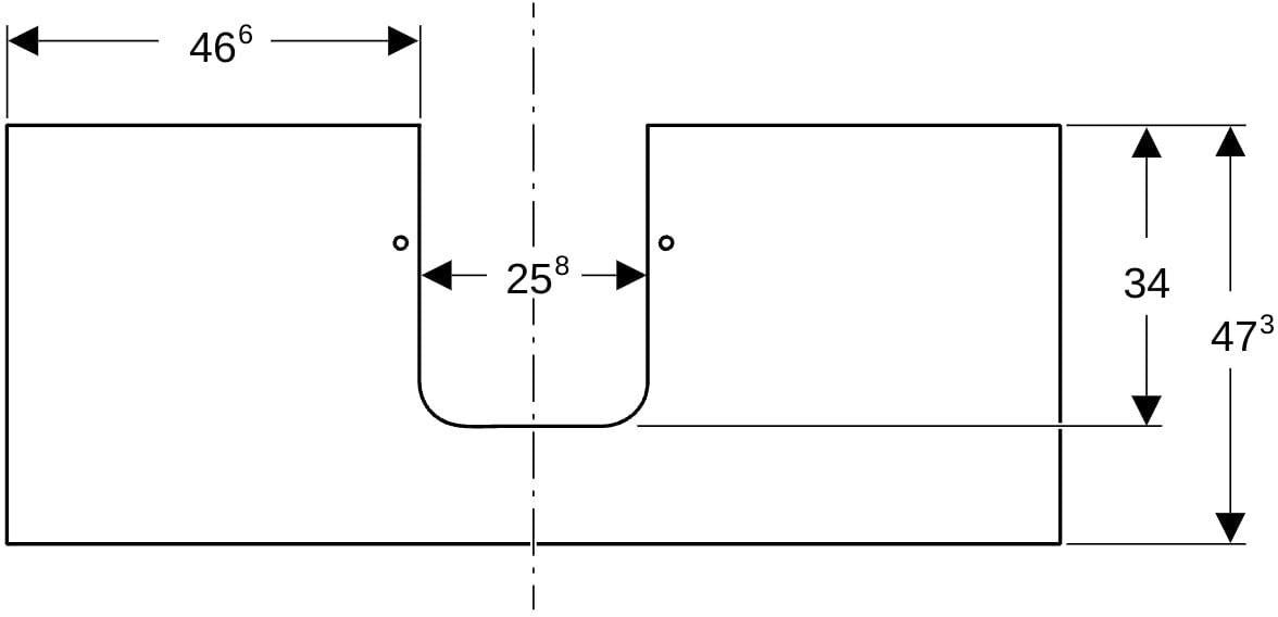 Geberit ONE Waschtischplatte 120 cm, Marmoroptik weiß matt, Ausschnitt mittig für Aufsatzwaschtisch