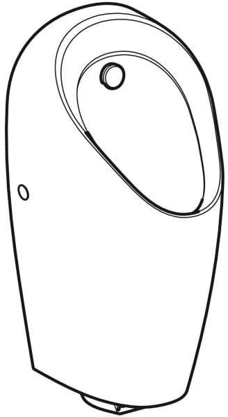 Geberit Selva Urinal mit integrierter Steuerung, Generatorbetrieb, spülrandlos, weiß