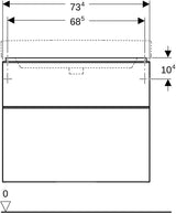 Geberit Smyle Unterschrank für Waschtisch eckig mit 2 Schubladen 118,4 cm sandgrau