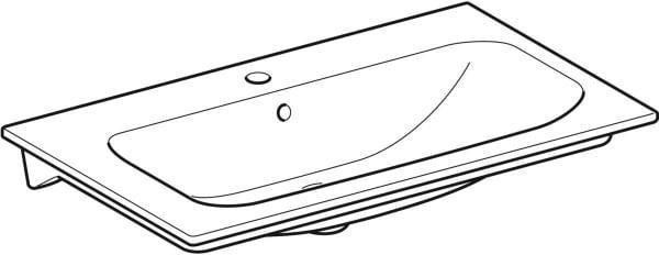 GEBERIT Renova Plan Möbelwaschtisch 100x48 cm mit Hahnloch und Überlauf in Weiß