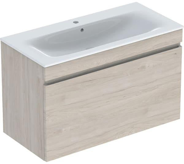 Geberit Renova Plan Waschtischset mit Unterschrank Nussbaum hell KeraTect 55 cm