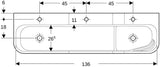 GEBERIT Bambini Spiel- und Waschlandschaft 140 cm – 3 Waschplätze, 3 Hahnlöcher, weiß-alpin matt