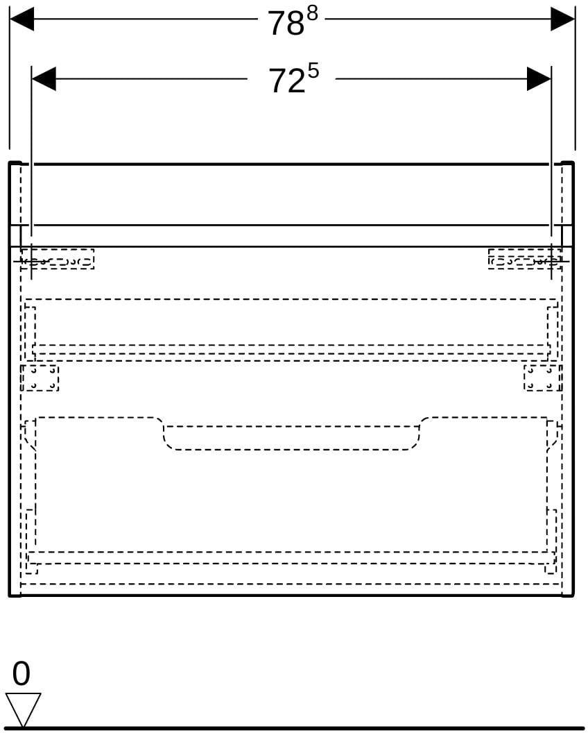 Geberit Renova Plan Unterschrank für Möbelwaschtisch, 1 Schublade, Nussbaum hickory hell, 53,8 cm