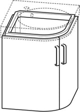 GEBERIT Renova Compact Eck-Waschtischunterschrank 69 cm, 2 Türen, weiß hochglanz