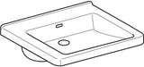 Geberit Renova Comfort Waschtisch 60x55 cm barrierefrei eckig ohne Hahnloch mit Überlauf weiß