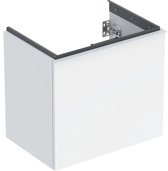 Geberit Acanto Waschtischunterschrank 60 cm – 1 Schublade, 1 Innenschublade, verkürzte Ausladung, weiß hochglänzend