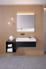 Geberit ONE Spiegelschrank mit Nische & ComfortLight, 2 Türen, 75x90x15 cm, weiß