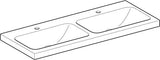 Geberit iCon Light Doppelwaschtisch 120x48 cm mit Hahnloch und Überlauf in Weiß