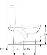GEBERIT Renova Stand-WC für Aufsatz-Spülkasten, Tiefspüler, Abgang horizontal, weiß