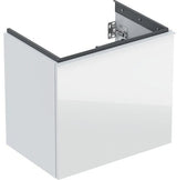 Geberit Acanto Waschtischunterschrank 60 cm – 1 Schublade, 1 Innenschublade, verkürzte Ausladung, weiß hochglänzend