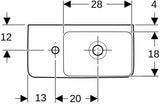 GEBERIT Renova Compact Handwaschbecken 50x25 cm, Hahnloch links, mit Überlauf, weiß