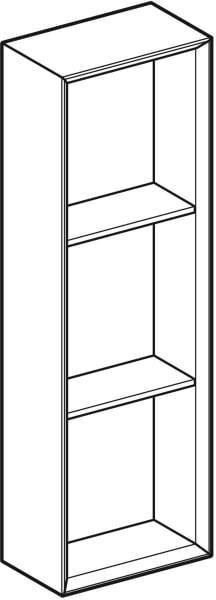 Geberit Regal rechteckig 22,5x70x13,2cm, weiß hochglanz – Wandhängendes Badregal mit 2 Einlegeböden