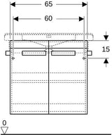 Geberit Renova Comfort Waschtischunterschrank 65 cm, 2 Türen, weiß matt, wandhängend