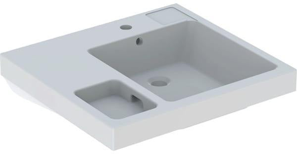 Geberit Bambini Waschtisch 60x55 cm mit Schwammbecken, Hahnloch rechts, weiß – für Bildungseinrichtungen
