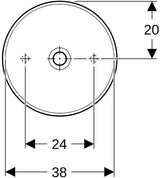 Geberit VariForm Aufsatzwaschtisch rund 40 cm weiß KeraTect ohne Hahnloch