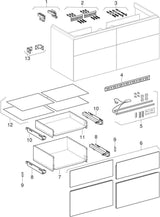 Geberit Xeno2 Unterschrank für Waschtisch, 120 cm, 4 Schubladen, weiß hochglänzend