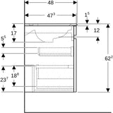 Geberit Renova Plan Waschtischset mit Unterschrank Nussbaum hell KeraTect 55 cm