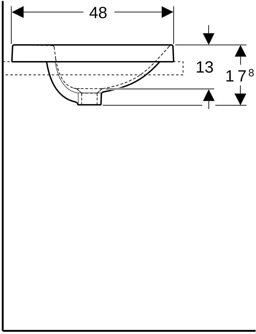 Geberit VariForm Einbauwaschtisch oval 60x48 cm mit Hahnlochbank KeraTect