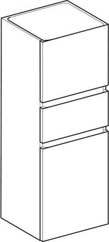 Geberit Renova Plan Mittelhochschrank 39 cm mit 2 Türen & Schublade – Nussbaum hickory hell