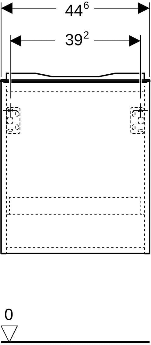 Geberit Acanto Unterschrank für Handwaschbecken, 45 cm, 1 Schublade, weiß matt – wandhängend