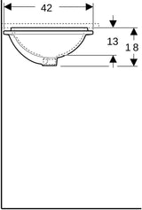 Geberit VariForm Unterbauwaschtisch oval 49,5 cm weiß KeraTect ohne Hahnloch