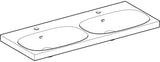 Geberit Acanto Doppel-Waschtisch 120x48 cm, 2 Hahnlöcher, mit Überlauf, weiß